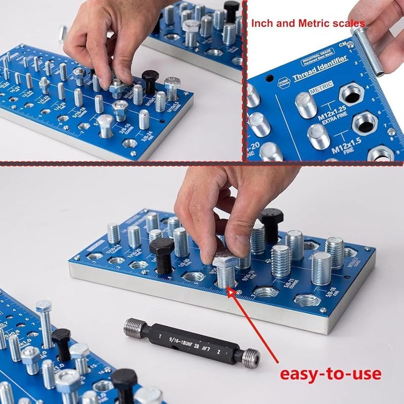 Bolt Screw Gauge Standard Metric Coarse Fine Thread Pitch Diameter Length Blue Easy Install - Image 3