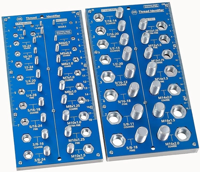 Bolt Screw Gauge Standard Metric Coarse Fine Thread Pitch Diameter Length Blue Easy Install - Image 2