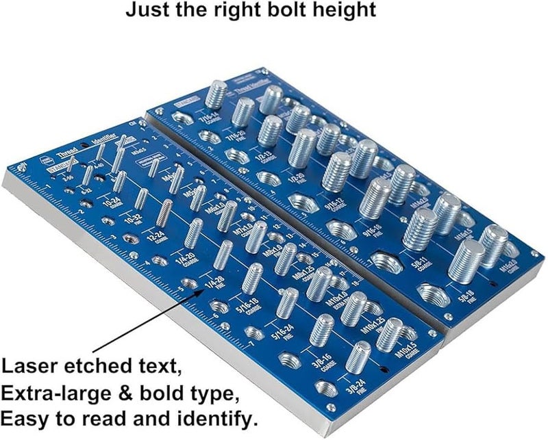 Bolt Screw Gauge Standard Metric Coarse Fine Thread Pitch Diameter Length Blue Easy Install - Image 5