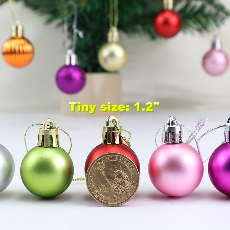 ALIMITOPIA 24pcs Christmas Ball Baubles 1.2 inches Shatterproof Plastic Hanging Balls Pendant for Xmas Tree Decoration (Tiny Size;Gold) - Image 4