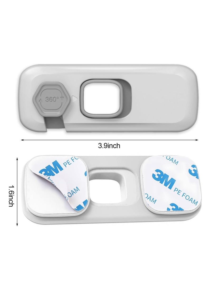 Oasisgalore 5Pcs Child Safety Locks - Self Adhesive & Pinch Proof for Fridge, Cabinets & Drawers (Grey)  - Image 2