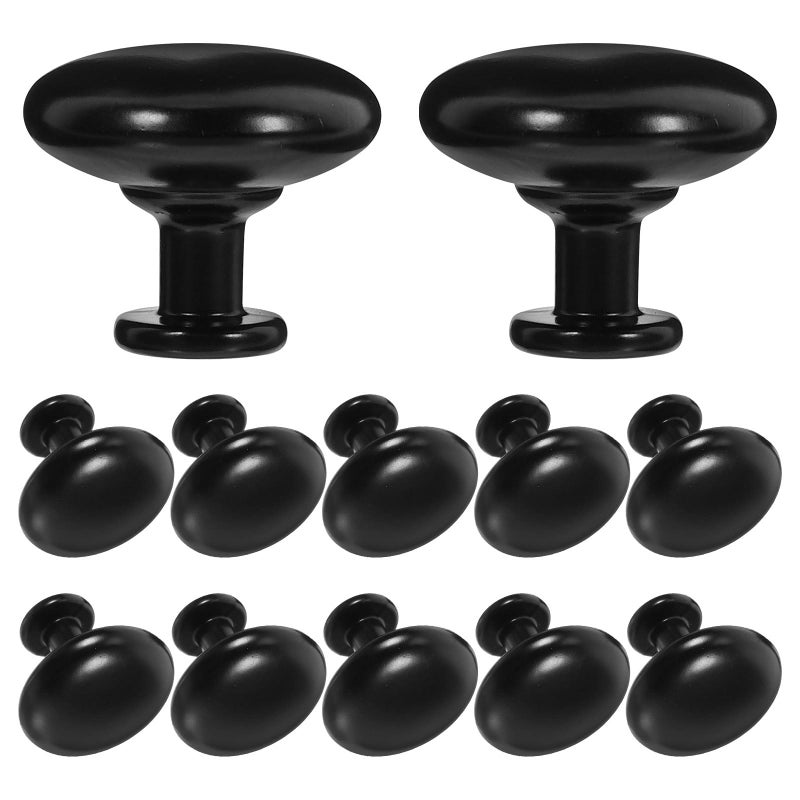 12Pcs Black Cabinet Door Knobs Single Hole Modern Minimalist Design Drawer Pulls - Image 2
