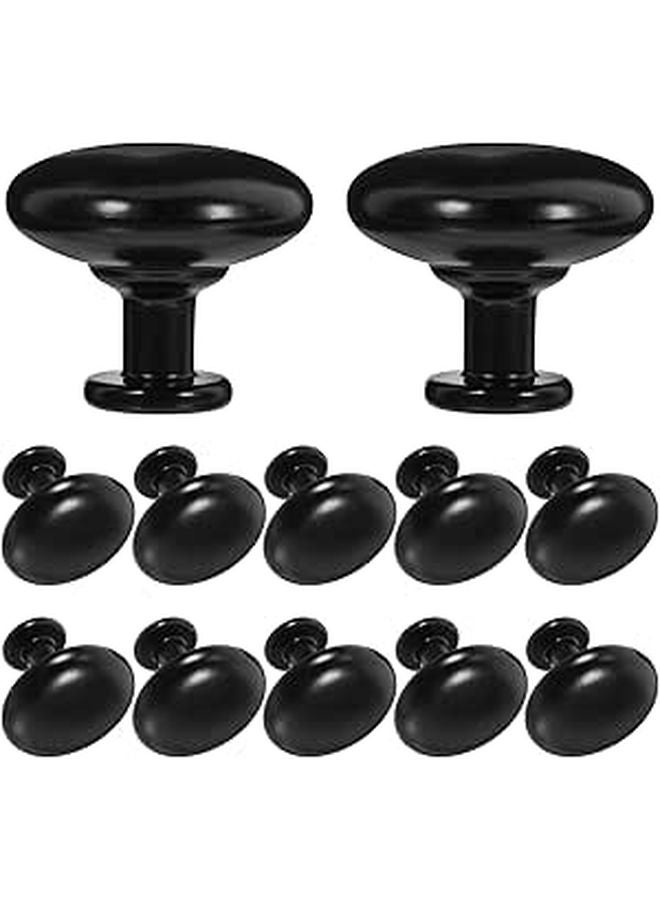12Pcs Black Cabinet Door Knobs Single Hole Modern Minimalist Design Drawer Pulls - Image 1