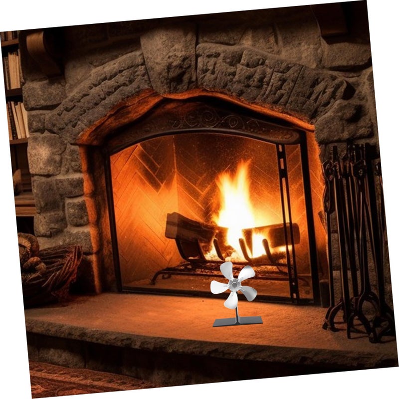 Compact Aluminum Alloy Fireplace Fan Mini Portable Indoor Stove Heat Blower - Image 5