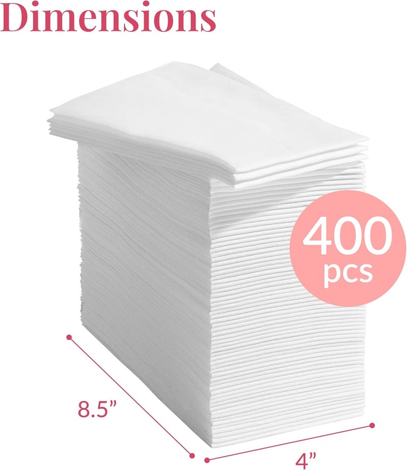 Prestee 400 Linen Feel Disposable Paper Hand Towels - White, Event Supplies, Disposable Guest Towels, Wedding Napkins, Disposable Napkins for Guest Bathroom, Christmas Parties, Holiday Dinners - Image 3