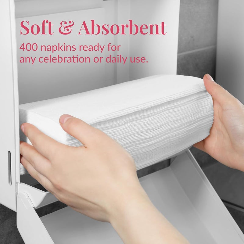 Prestee 400 Linen Feel Disposable Paper Hand Towels - White, Event Supplies, Disposable Guest Towels, Wedding Napkins, Disposable Napkins for Guest Bathroom, Christmas Parties, Holiday Dinners - Image 4