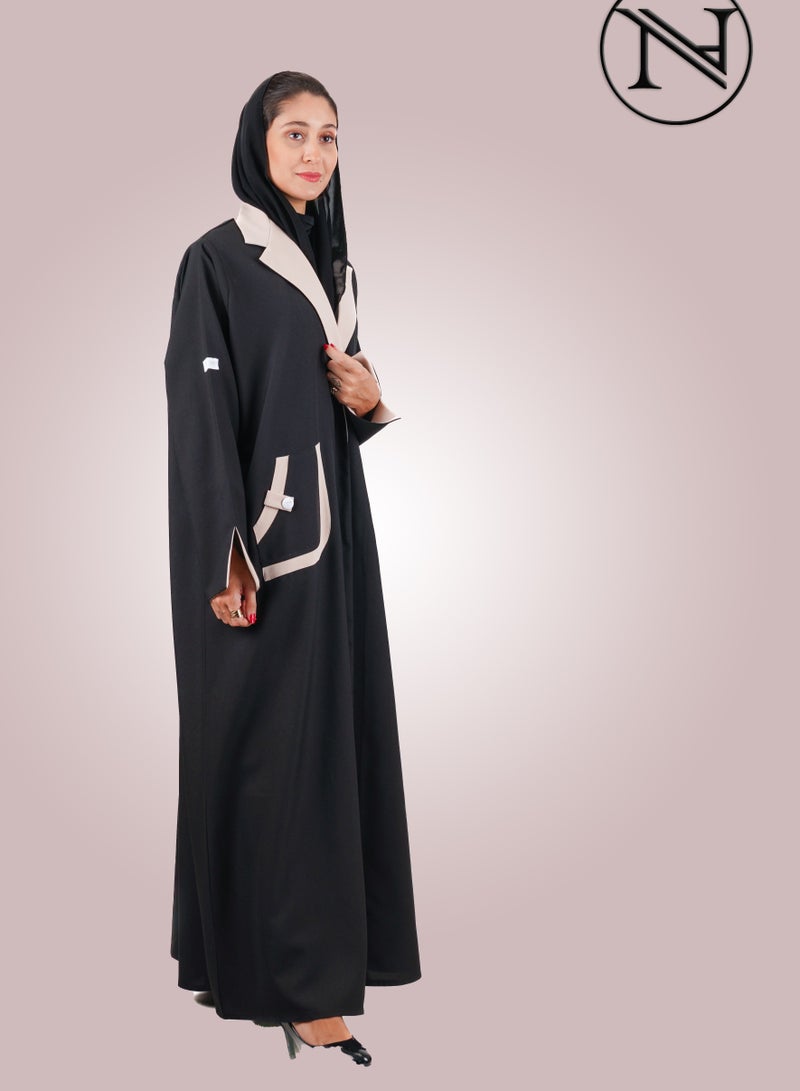 عباية كريب أسود 