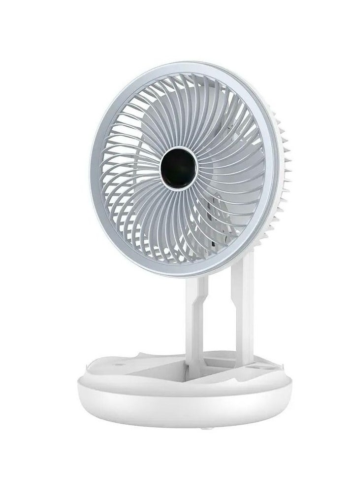 Generic USB Charging Foldable Table Fan, 4 Wind Speeds and Hook Wall Mounted Hanging Ceiling Fan with LED Light Travel Fan for Office Bedside Camping-No light - white, Multi-functional Folding Fan with Night Light, Wall-mounted Rechargeable Hanging Fan  - Image 2