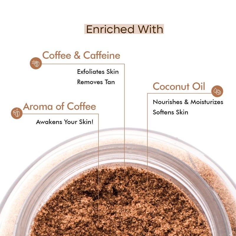 MCaffeine mcaffeine Exfoliating Coffee Body Scrub For SoftSmooth SkinTan RemovalUnisex Body ScrubDeTan Bathing Scrub With Coconut OilRemoves DirtDead SkinAll Skin TypesCombo Saver Pack Of 2200Gm  - Image 3