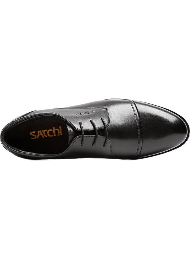 Satchi Men'S Shoes, Men'S Leather Shoes, Top-Grain Leather, Three-Joint Leather Shoes, Formal Shoes, 752162126Z77, Black A, Size 40 - Image 2