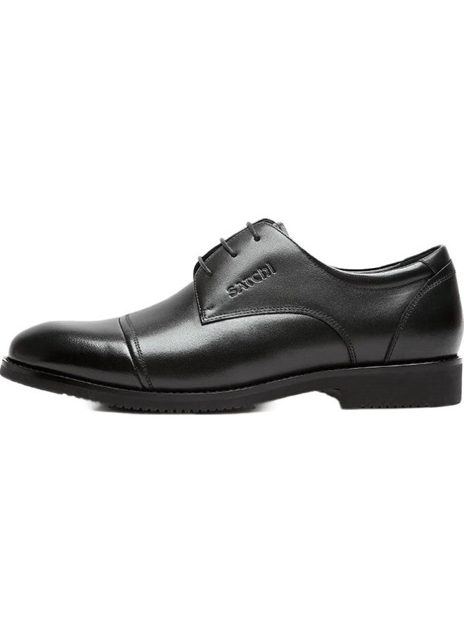 Satchi Men'S Shoes, Men'S Leather Shoes, Top-Grain Leather, Three-Joint Leather Shoes, Formal Shoes, 752162126Z77, Black A, Size 40 - Image 1