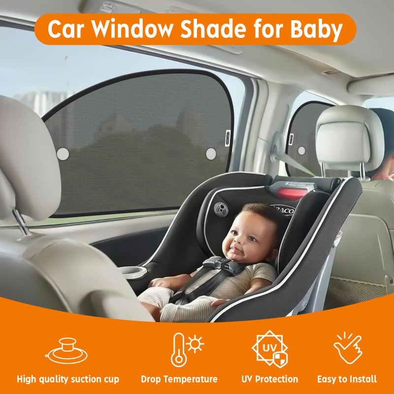 COOCTECH 2026 New Upgrade Car Window Shades for Side Window 25"X15"(2 Pack),Car Window Shade for Baby Suction Cup,Sun Shade Side Window Can Blocks 99.98% UVR - Image 4
