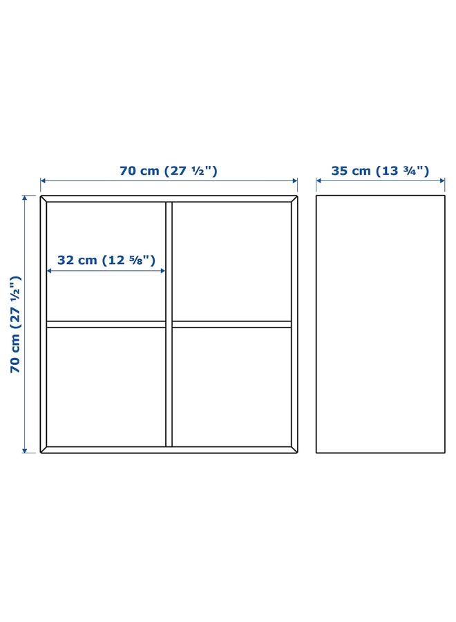 erorex Cabinet with 4 compartments, white, 70x35x70 cm - Image 3
