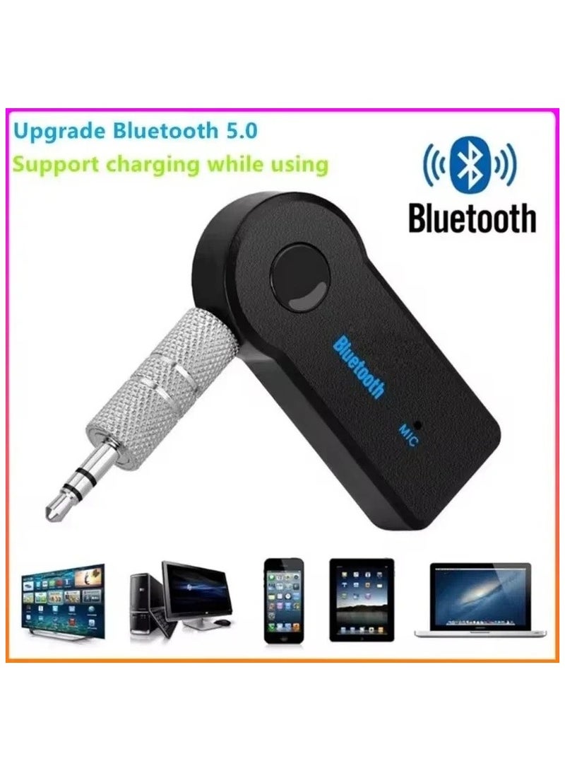 AROAQ AUX Car Bluetooth Receiver,3.5mm Socket 5.0 Wireless Bluetooth Adapter,Audio Converter Mobile Phone Hands-Free Stereo - Image 1