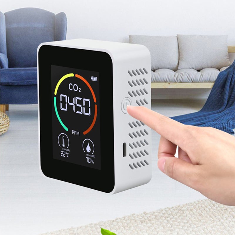 Indoor Portable CO2 Detector Multifunctional Thermohygrometer Home Digital Air Detector Intelligent Air Quality Analyzer Household Air Pollution Monitor - Image 4