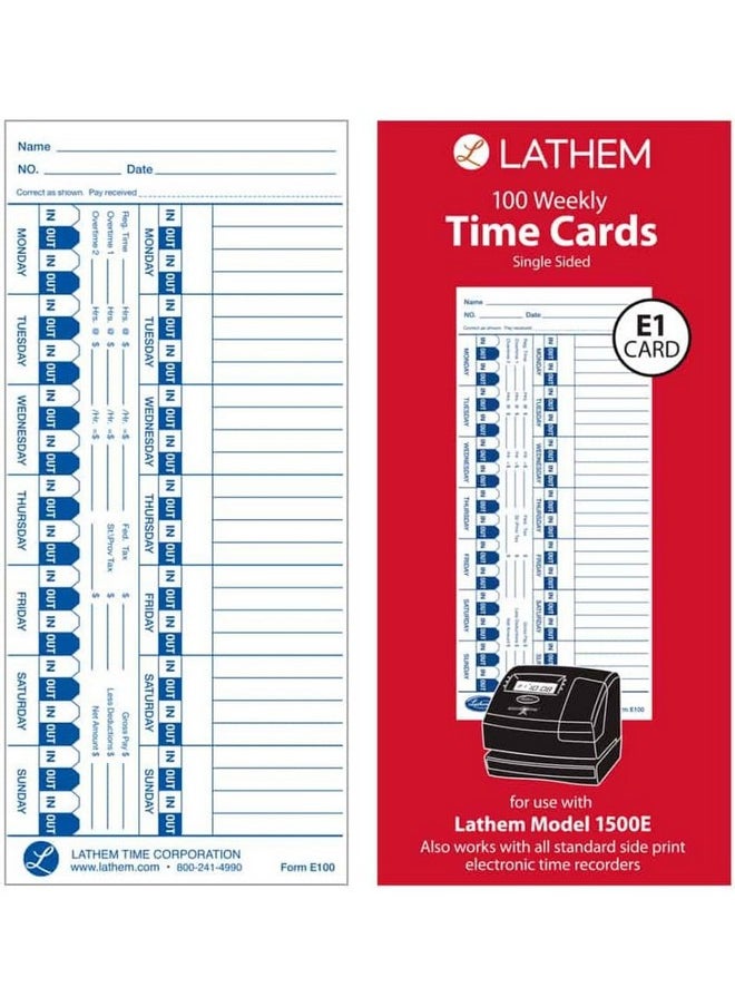 بطاقة الوقت Lathem Time E100 لموديلات المخرطة 900E/1000E/1500E/5000E باللون الأبيض 100/عبوة - pzsku/ZB6CDBE37E2762C43CC88Z/45/_/1720701932/9bafe63a-387b-401f-8749-fe209bef6d73