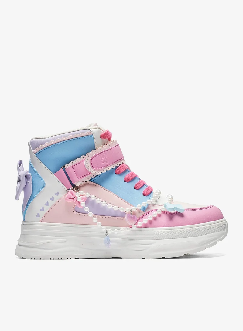 كوي Sugar Wishes Chunky Hi Top Trainers - Pastel Multi