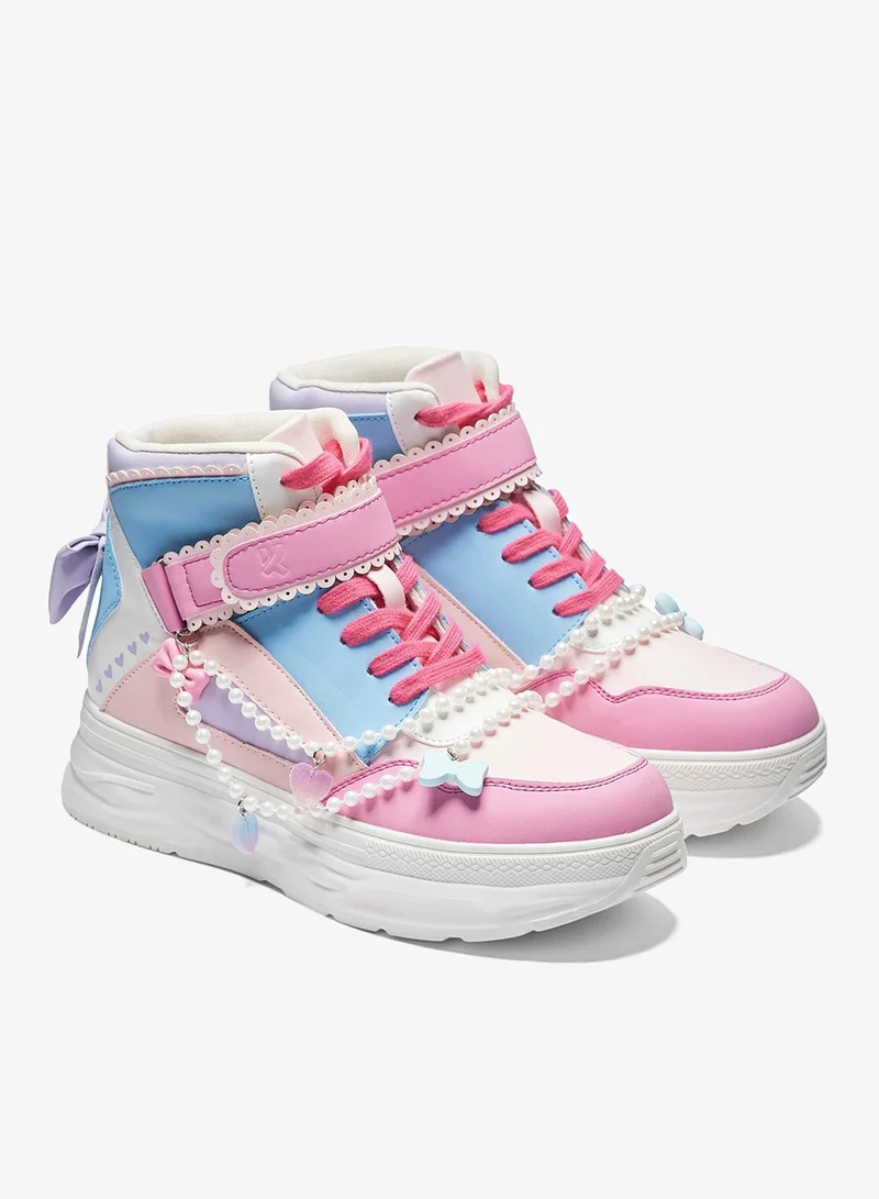 كوي Sugar Wishes Chunky Hi Top Trainers - Pastel Multi