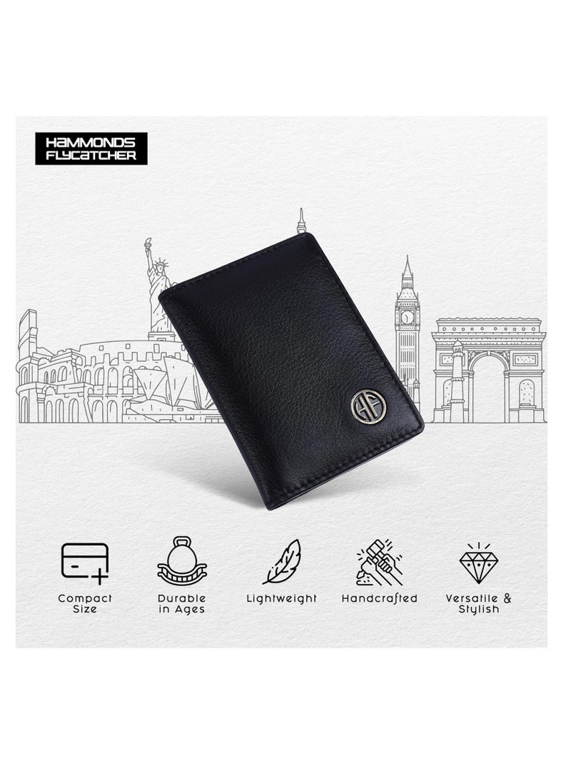  هاموندز فلاي كاتشر محفظة جلدية لحمل البطاقات للرجال والنساء، محفظة مزودة بحامل بطاقات الصراف الآلي/الائتمان محمية بتقنية تحديد الهوية بموجات الراديو للرجال مع 6 فتحات، هدية للرجال والأب والزوج والصديق - Image 2