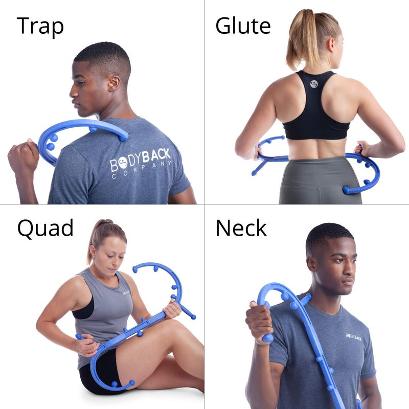 Body Back Buddy Elite - Improved Design- Versatile Handheld Massage Stick for Full Body Muscle Pain Relief - Professional Grade Trigger Point Massage Cane (Blue Elite 2.1) - Image 4