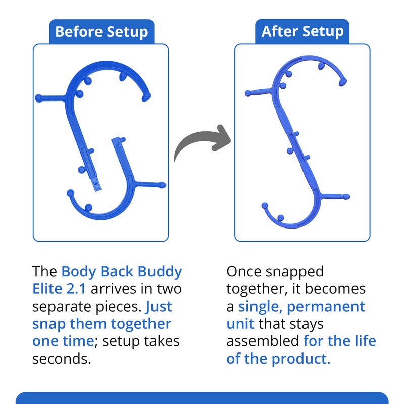 Body Back Buddy Elite - Improved Design- Versatile Handheld Massage Stick for Full Body Muscle Pain Relief - Professional Grade Trigger Point Massage Cane (Blue Elite 2.1) - Image 3