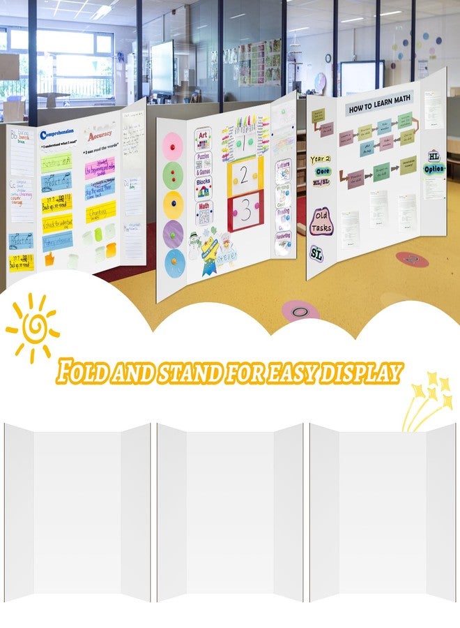 VZZNN 20 Pack Trifold Poster Board (26" x 17"), White Poster Board for Science Fairs, School Projects, Graduation Party, Event Displays, and Business Presentations - Image 3