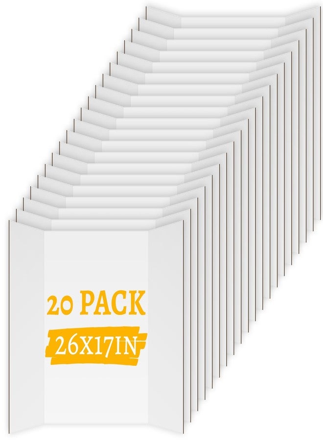 VZZNN 20 Pack Trifold Poster Board (26" x 17"), White Poster Board for Science Fairs, School Projects, Graduation Party, Event Displays, and Business Presentations - Image 1
