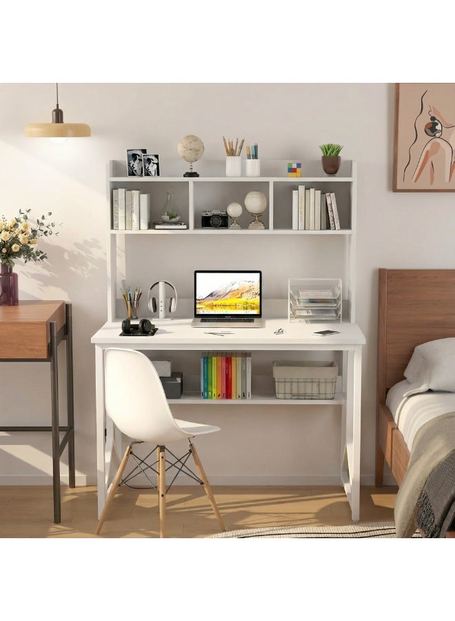 زويهاو طاولة كمبيوتر مع حامل كتب مكتب منزلي طاولة دراسة مع رف كتب 120 لتر 60 واط 141.5 ارتفاع سم - Image 2