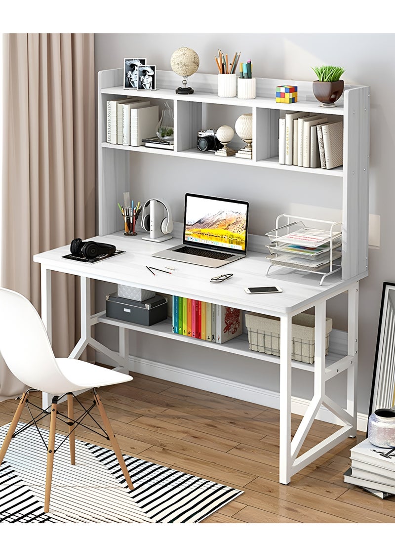 زويهاو طاولة كمبيوتر مع حامل كتب مكتب منزلي طاولة دراسة مع رف كتب 120 لتر 60 واط 141.5 ارتفاع سم - Image 1