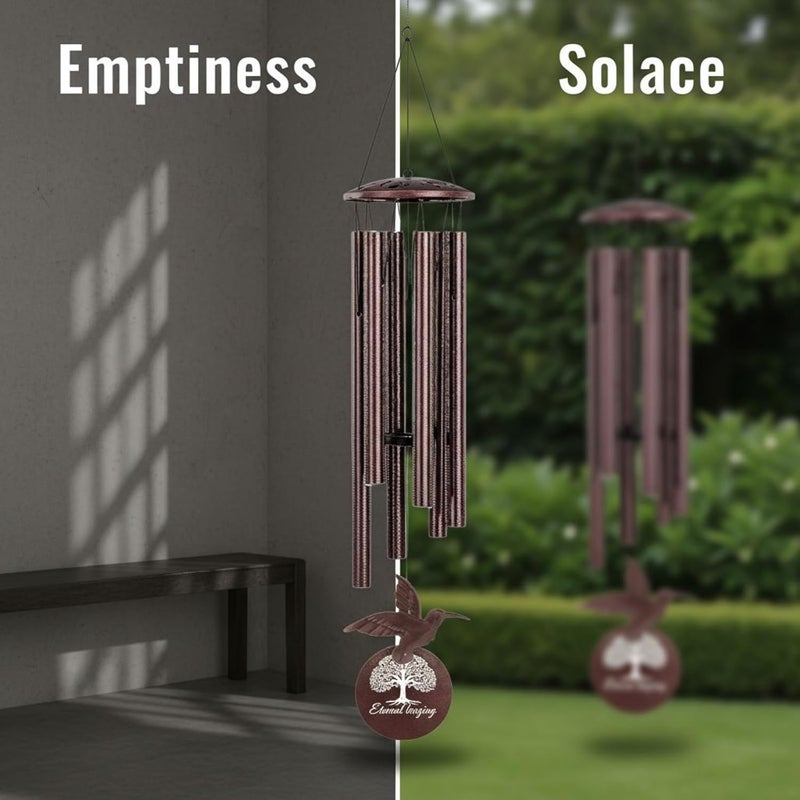 36 in Hummingbird Wind Chimes, Metal Tubes, Elegant Pendant, Soothing Tones, 9.4 Cm Outdoor Decor for Patio, Garden, Balcony, Home - Image 1