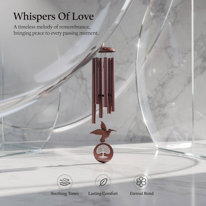 36 in Hummingbird Wind Chimes, Metal Tubes, Elegant Pendant, Soothing Tones, 9.4 Cm Outdoor Decor for Patio, Garden, Balcony, Home - Image 4