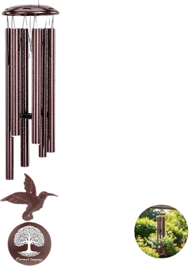 36 in Hummingbird Wind Chimes, Metal Tubes, Elegant Pendant, Soothing Tones, 9.4 Cm Outdoor Decor for Patio, Garden, Balcony, Home - Image 2