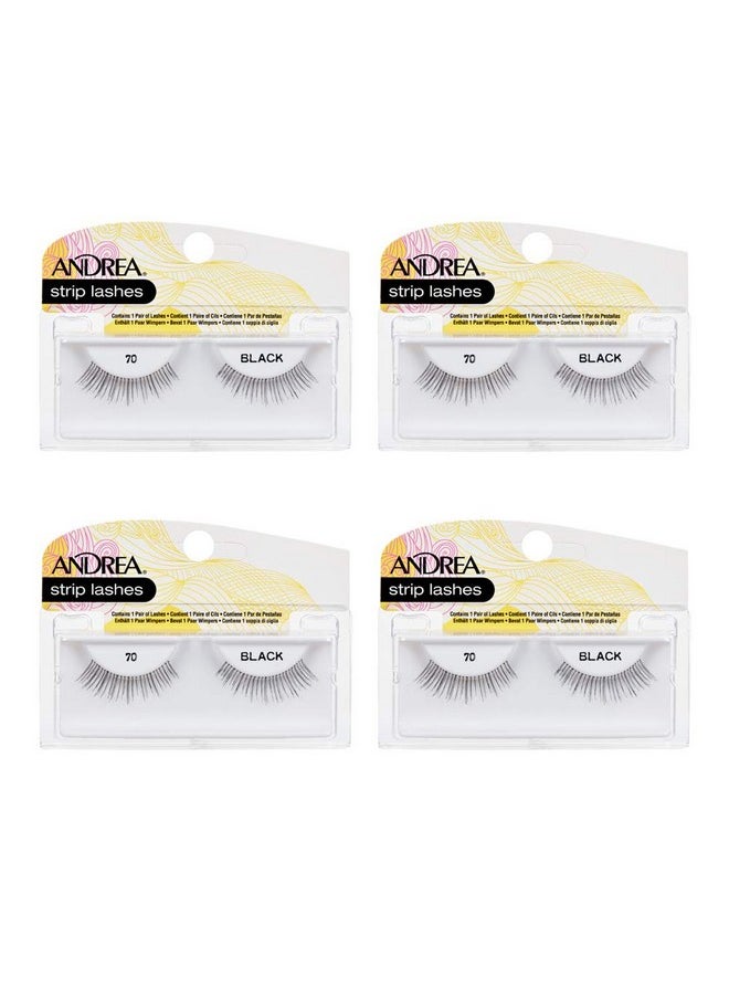 Andrea - False Lashes Flirty Style 70 Black (4 Pack) - Image 1