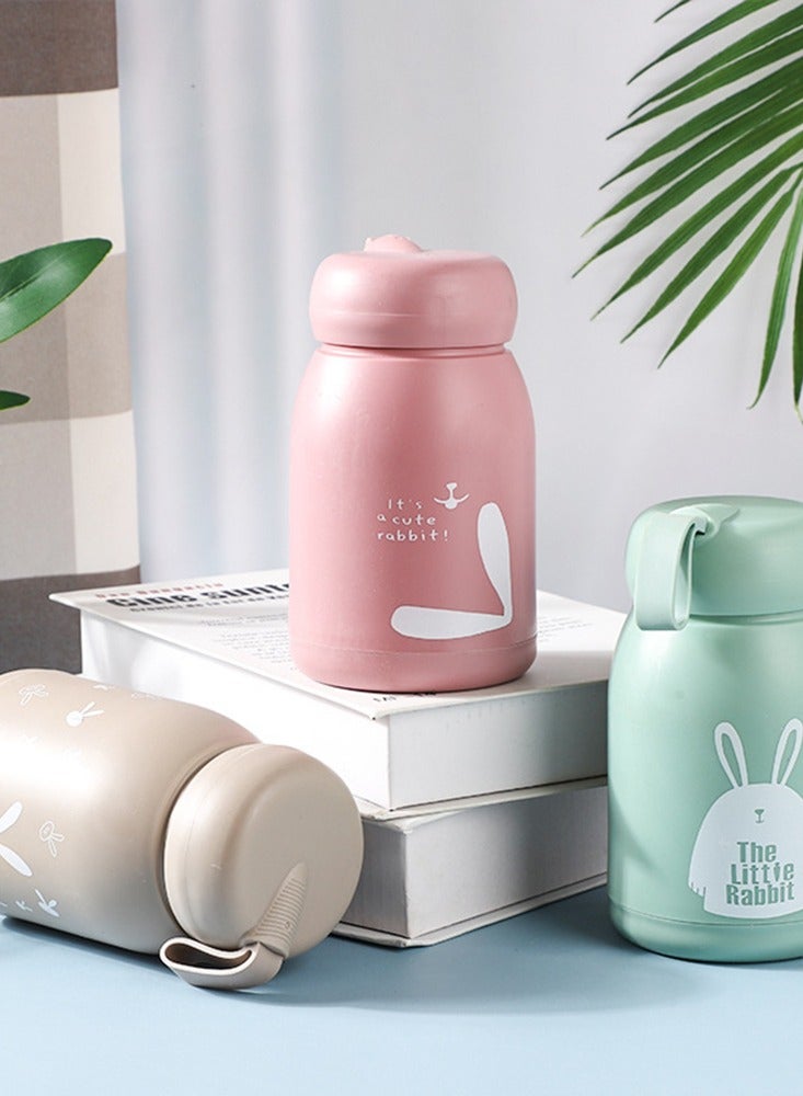 Cute Cartoon Women Glass Sport Water Bottle With Portable Handle Mini Leakproof BPA Free Water Cup For Office Travel Gym - Image 3