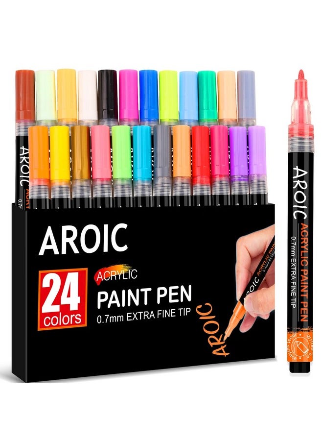 24 Pack Acrylic Paint Pens For Rock Painting Fine Point Paint Markers Acrylic Paint Markers For Wood,Metal,Plastic,Glass,Canvas, Ceramic,Craft Markers,Halloween Pumpkin Painting And More. - pzsku/ZB6CE181B2C353B0A9E01Z/45/_/1734348031/61f8926d-f624-43f4-8861-cf5aca9e37ee