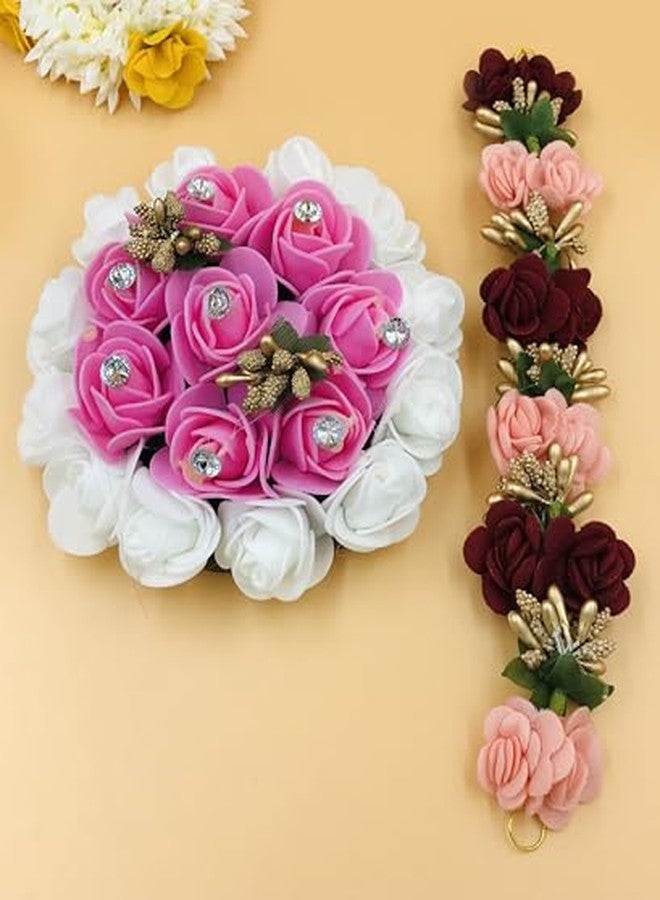 Arooman™ Full Juda Bun Hair Flower Gajra and gajra Combo for Wedding and Party For Girls/Women Multi Color - Image 4