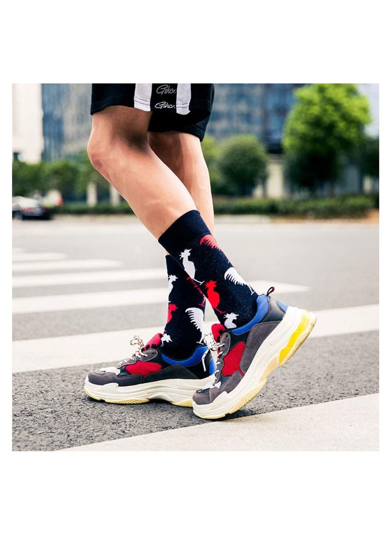 SYOSI 6 PCS Mens Funny Socks for Women Men Winter Crazy Colorful Funky Fancy Fun Cotton Crew Novelty Casual Crew Gift Fun Dress Socks Novelty for Men Father - Image 4