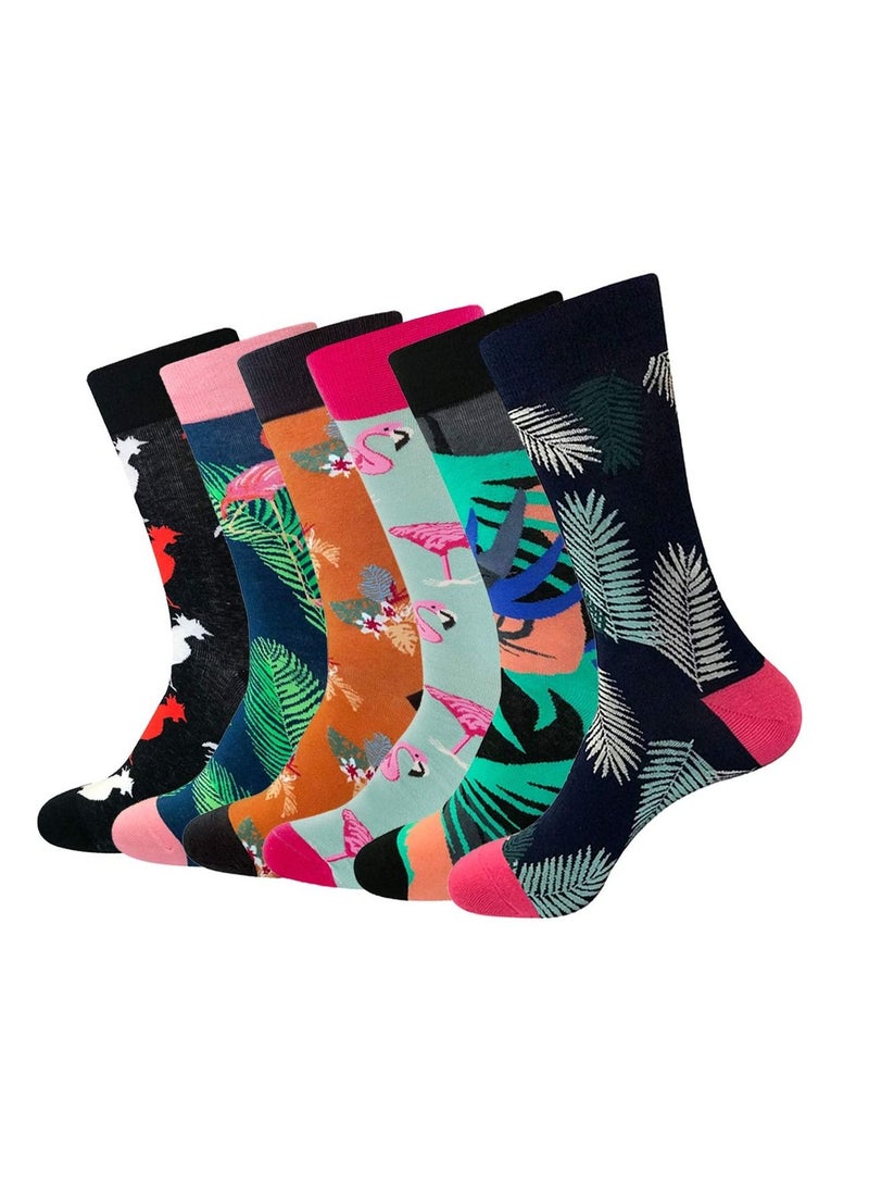 SYOSI 6 PCS Mens Funny Socks for Women Men Winter Crazy Colorful Funky Fancy Fun Cotton Crew Novelty Casual Crew Gift Fun Dress Socks Novelty for Men Father - Image 2