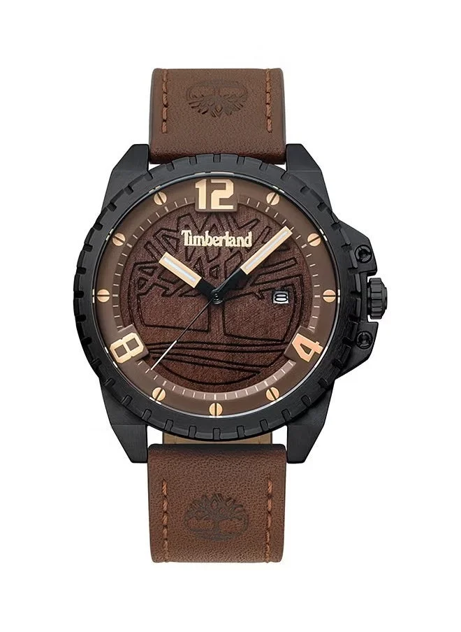 Timberland EASTFORDT Brown Leather Band Analog Wrist Watch 45 mm