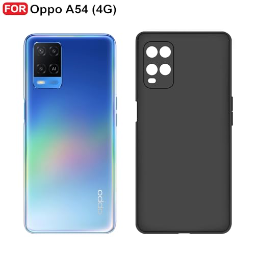 CEDO Back Cover for Oppo A54 (4G) | Camera Bump Protection & Inner Velvet Fabric Lining | Ultra Slim Matte Soft Rubberised Case Cover (Black) - Image 2