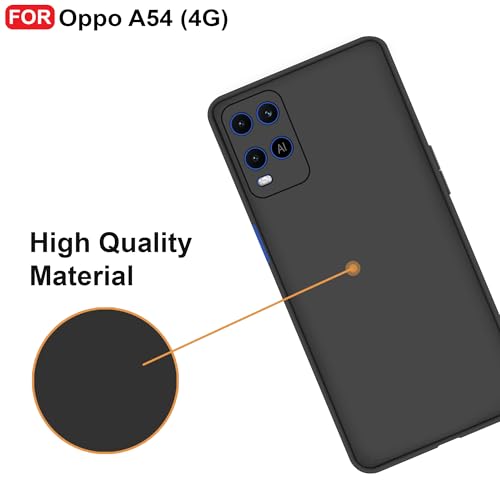 CEDO Back Cover for Oppo A54 (4G) | Camera Bump Protection & Inner Velvet Fabric Lining | Ultra Slim Matte Soft Rubberised Case Cover (Black) - Image 5