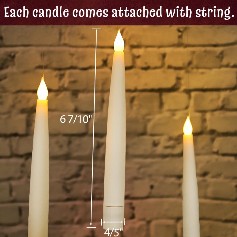 ORIENTAL CHERRY Halloween Decorations - Floating Candles with Wand - 12 Pcs Magic Flickering Warm Light Flameless Floating LED Candle Christmas Decor - Stocking Stuffers for Indoor Classroom Bedroom Party - Image 3