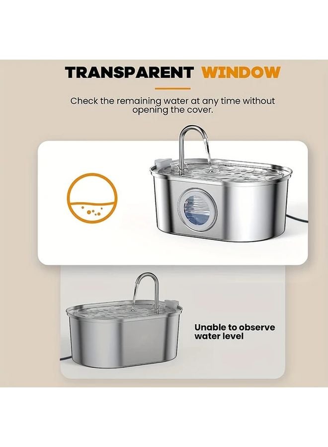 Stainless Steel Cat Water Fountain 108oz USB Powered Faucet Shape Pet Water Dispenser - Image 4