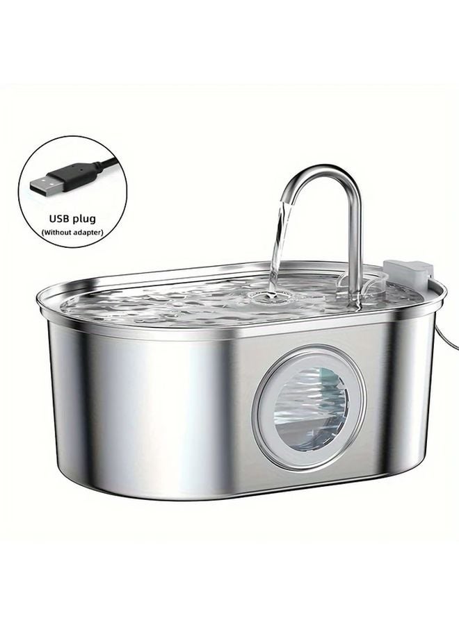 Stainless Steel Cat Water Fountain 108oz USB Powered Faucet Shape Pet Water Dispenser - Image 2