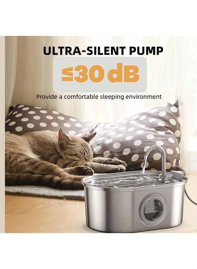 Stainless Steel Cat Water Fountain 108oz USB Powered Faucet Shape Pet Water Dispenser - Image 5
