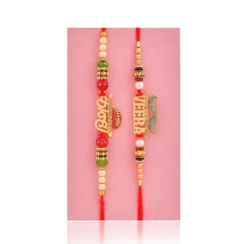 ascension Kanha Veera Designer Pair Rakhi For Brother Sister Raksha Bandhan Gift Band Moli Bracelet Rakhi for Brother Bhaiya With Roli Tilak With Best Brother Fridge magnetPack of 2 - Image 3