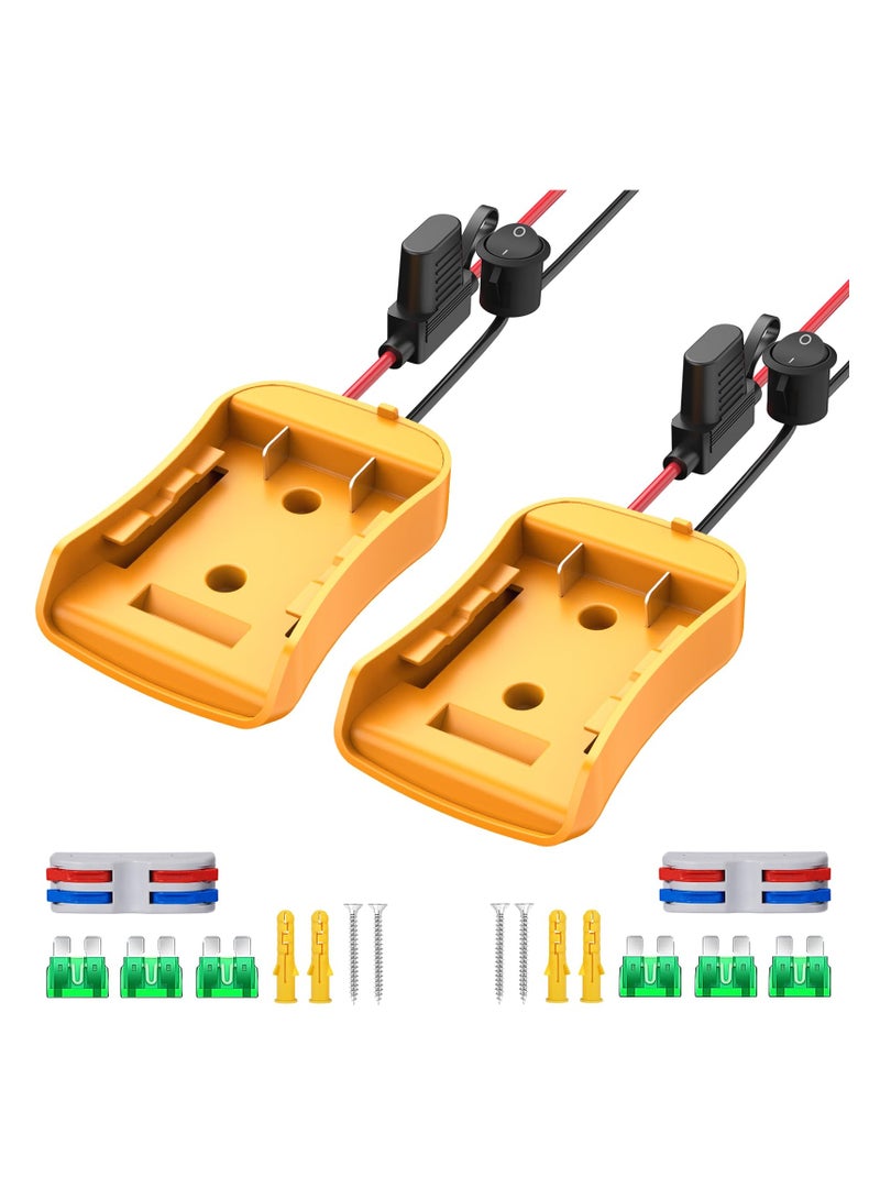 SYOSI 2 Packs Power Wheels Adapter, for Dewalt 20V Battery, Power Wheels Battery Converter Kit with Fuse & Switch & Wire Terminals & 12 AWG Wire for DIY RC Car Toys Toys, Robotics and Rc Truck - Image 1