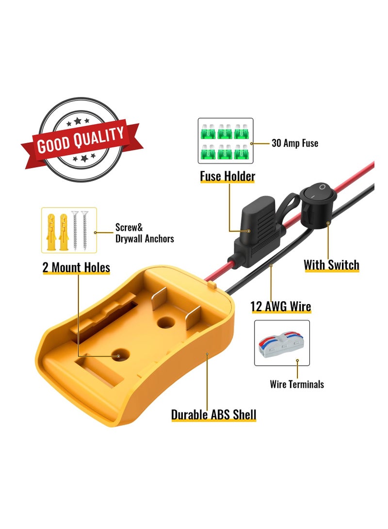 SYOSI 2 Packs Power Wheels Adapter, for Dewalt 20V Battery, Power Wheels Battery Converter Kit with Fuse & Switch & Wire Terminals & 12 AWG Wire for DIY RC Car Toys Toys, Robotics and Rc Truck - Image 2