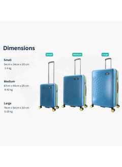 NATIONAL GEOGRAPHIC National Geographic Globe ABS Hardshell Luggage Set, Durable Lightweight Travel Suitcase, 4 Double Wheel Trolley Bag with TSA Combination Lock 3pcs Blue (20+24+28 Inch).  - Image 4