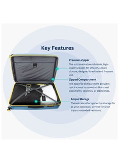 NATIONAL GEOGRAPHIC National Geographic Globe ABS Hardshell Luggage Set, Durable Lightweight Travel Suitcase, 4 Double Wheel Trolley Bag with TSA Combination Lock 3pcs Blue (20+24+28 Inch).  - Image 3